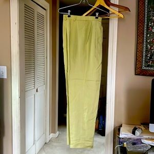 Talbots light pale green rayon linen pants.